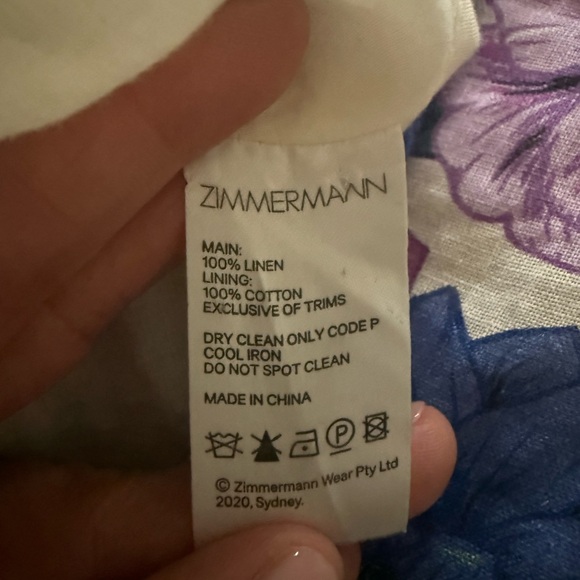 Zimmermann Poppy Floral Linen Playsuit in Purple - Picture 7 of 9